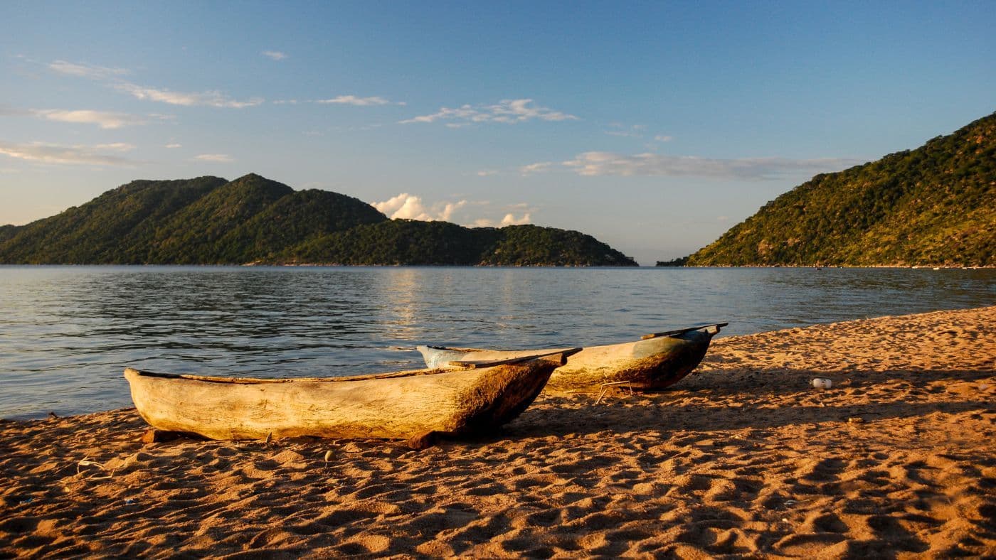Canoes on the Lake Malawi, Malawi
