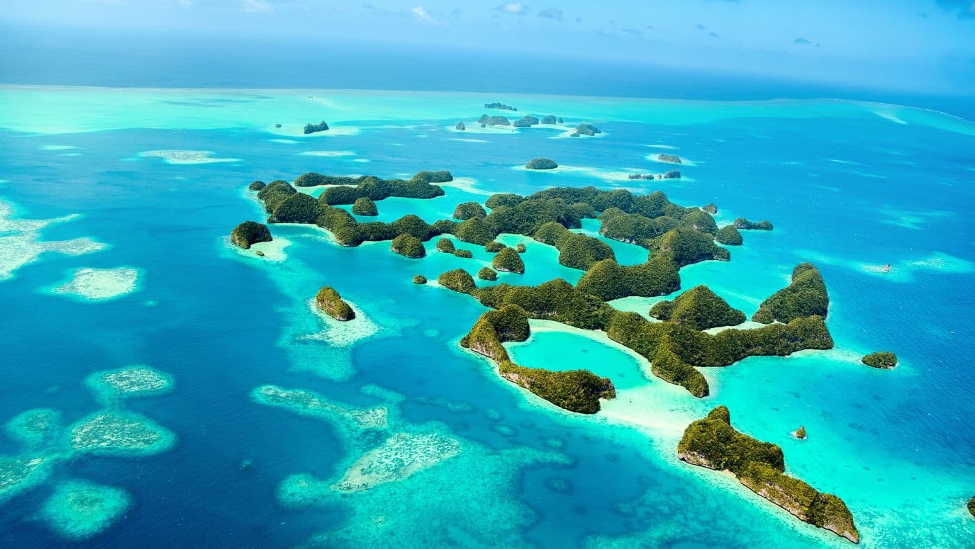 Palau Islands from above