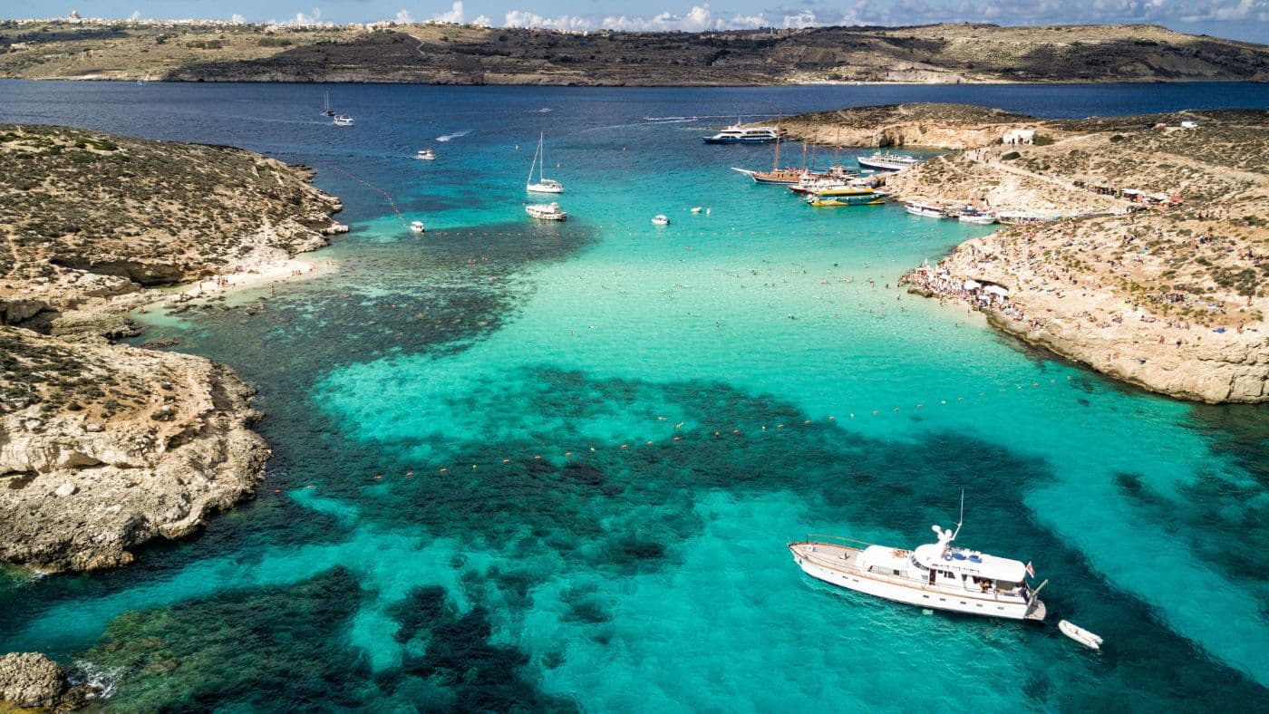 The famous Blue Lagoon. Camino island, Malta