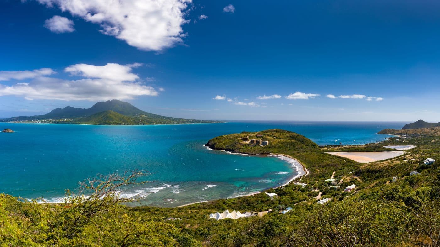 Aerial view from St. Kitts and Nevis