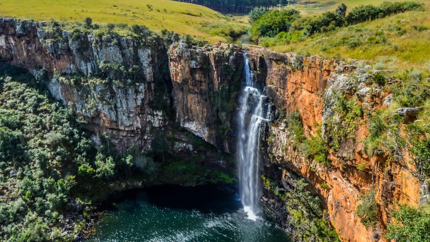 Picturesque Green Berlin Water Falls in Sabie, Graskop in Mpumalanga South Africa