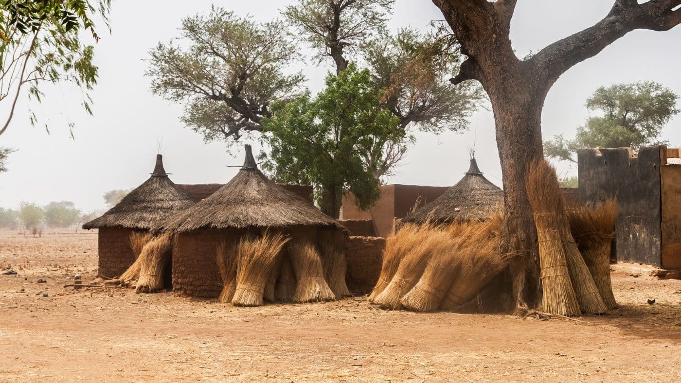 African huts in Burkina Faso