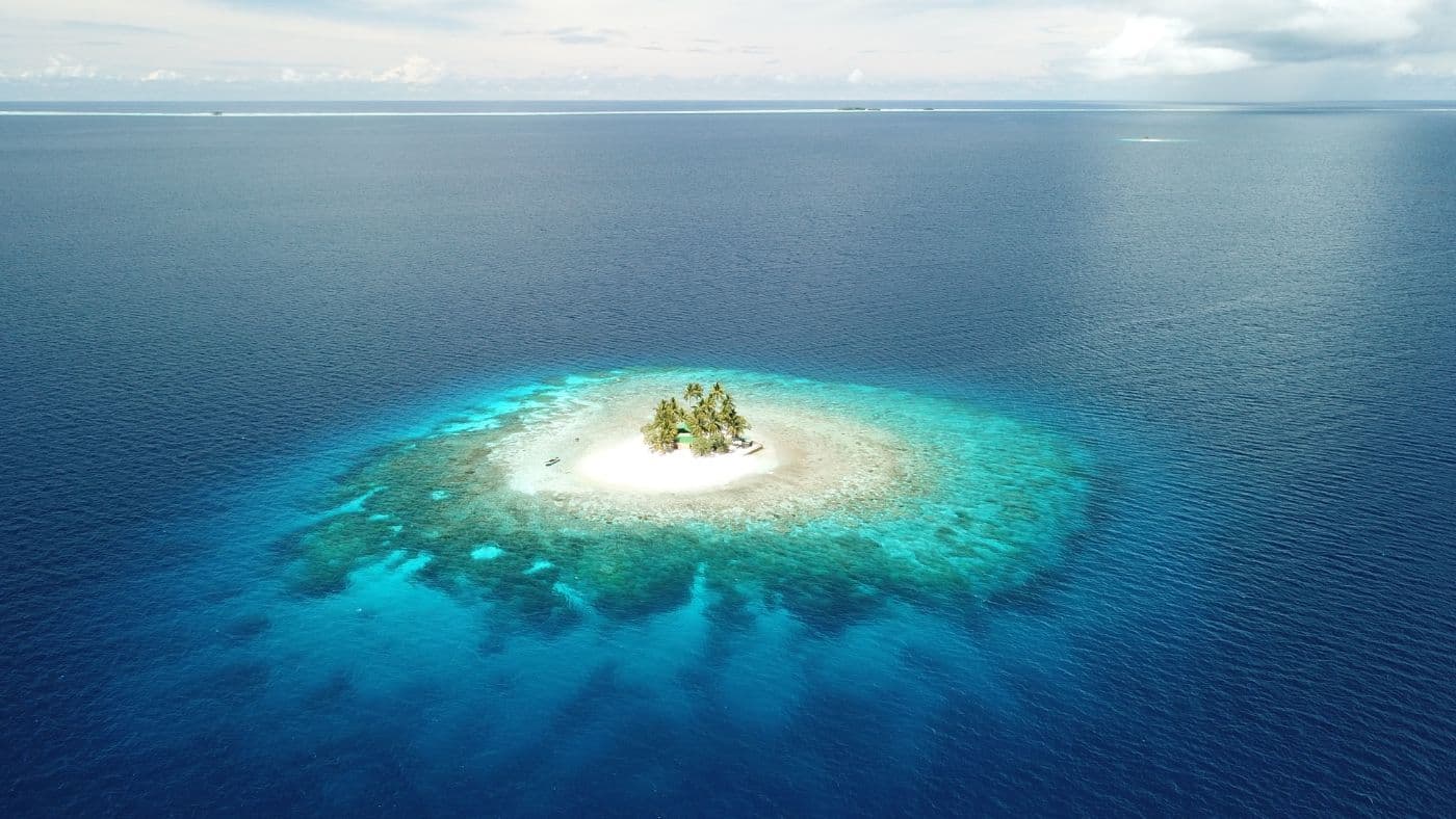 Uninhabited island JEEP island in Chuuk, Micronesia