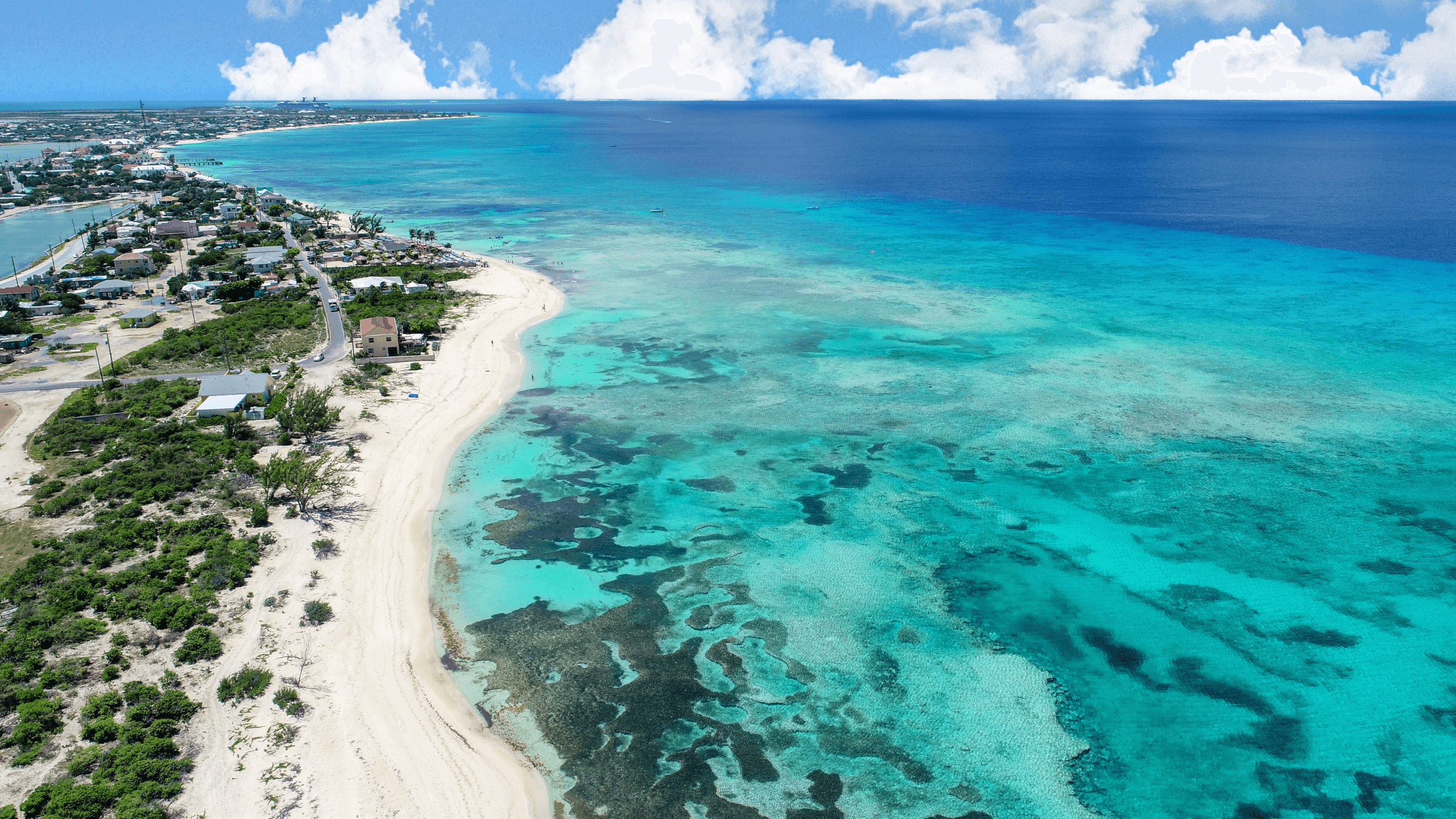 Aerial View of Grank Turk, Turks and Caicos Islands