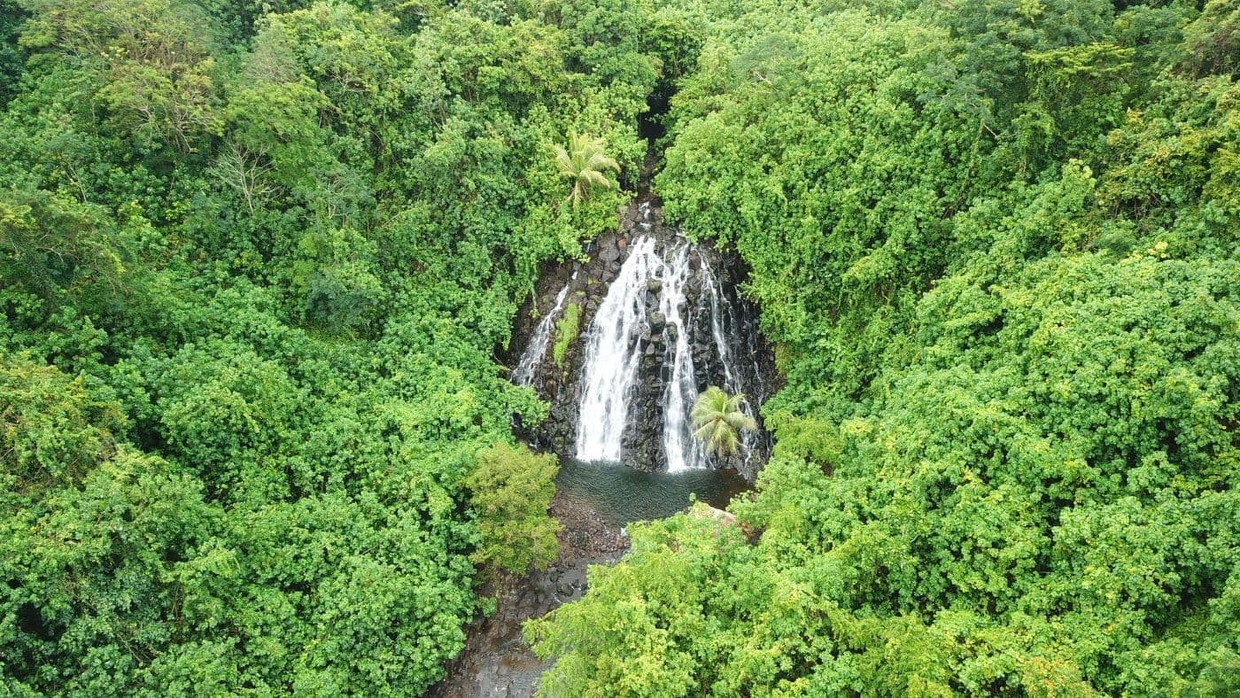 Kepirohi waterfall in Pohnpei, Micronesia