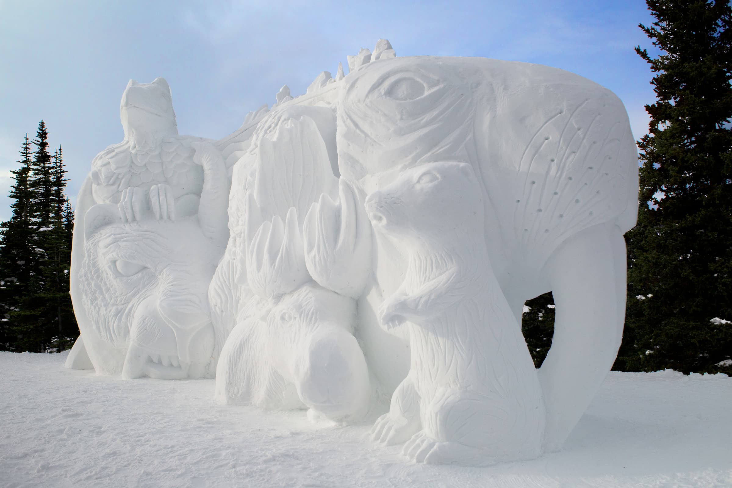 Snow Sculpture Mt. Sima January 2022 - By Ken Anderson, Adam Green and Michel Gignac